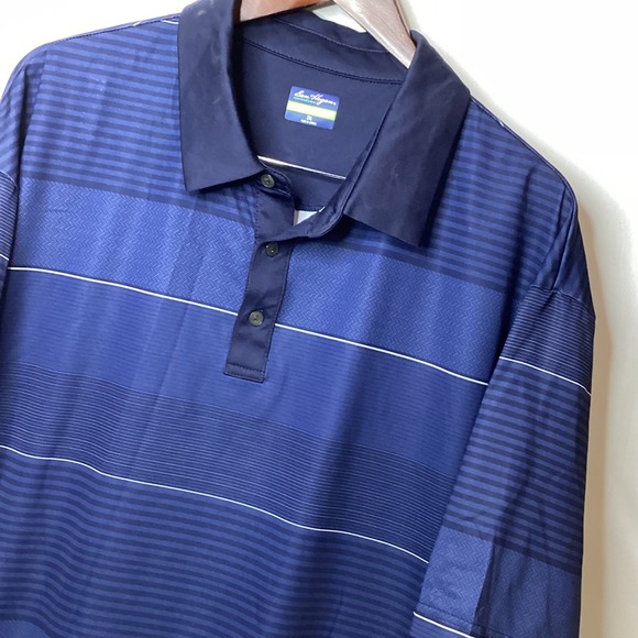 Ben Hogan Performance Golf Polo Shirt 2XL Blue Striped 30% Recycled Polyester‎ - Picture 4 of 11